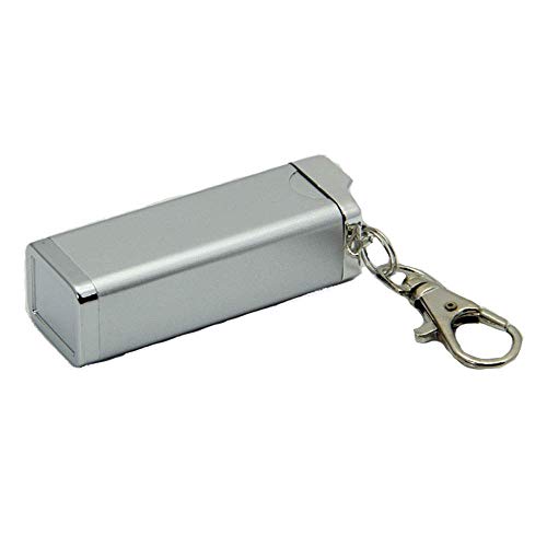 YXB Cenicero Cenicero portátil Adecuado para Exterior/Medio Ambiente/Creativo/Giratorio Mini/Regalo Aleación de Zinc Humo 6.5x2.2x1.8cm (Color: Plata-6.5x2.2CM)