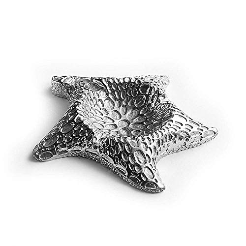YXB Cenicero Cenicero Sea Star Metal Creatividad Adecuado para Regalos/Adornos/Oficina/Hotel/Hogar/Pequeños Accesorios (Color: Plata-12x12CM)