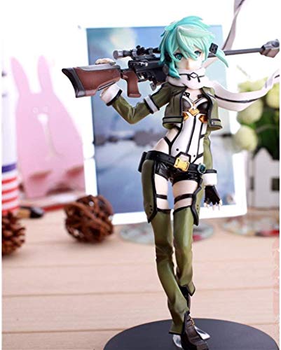 Yxsd Sinon de Sword Art Online Figura PVC Estatua 1: 7 Escala Detallada colección de Regalos de cumpleaños Juguete de Sculpt Kid - - Equipado con Armas - Alto 22CM