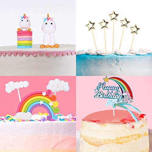 YZCX Decoración para Tarta Unicornio Cake Topper Decoraciones de Pasteles Cumpleaños Fiesta para Niñas Niños (Unicornio)
