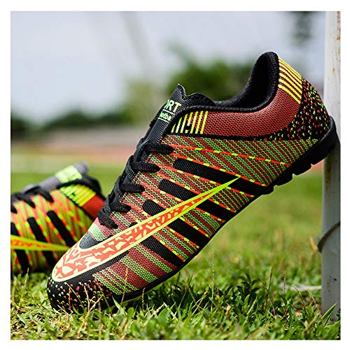 Zapatillas De Fútbol Para Hombre New 2019,Outdoor Turf Trainers Soccer Shoes Botas De Fútbol Para Hombre,Teens Wear-Resistence Football Non-Slip Black Blue (4 Color) 33-44 EU,Negro,43