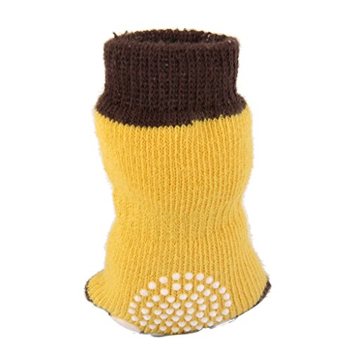 Zapatos Del Animal Domestico Del Perro De Perrito Zapatillas Patron Calcetines Antideslizantes Cordon W / Impresiones De La Pata L