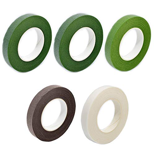 Zasiene Herramientas Arreglo Floral Set 5 Rollos Cinta florales Cinta Floral Tape Floral Stem Tape y 220 Piezas Alambre Floral Wire Alambre Floral de Calibre 18/22/26, Kit de Arreglos Florales