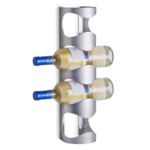 Zeller 27365 Botellero de Pared, Acero Inoxidable, Gris, 11.5x9.8000000000000007x45 cm