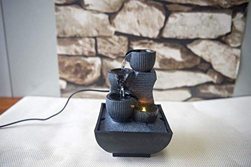 Zen Light Kini - Fuente de Interior con Bomba e iluminación LED, Resina, tamaño único