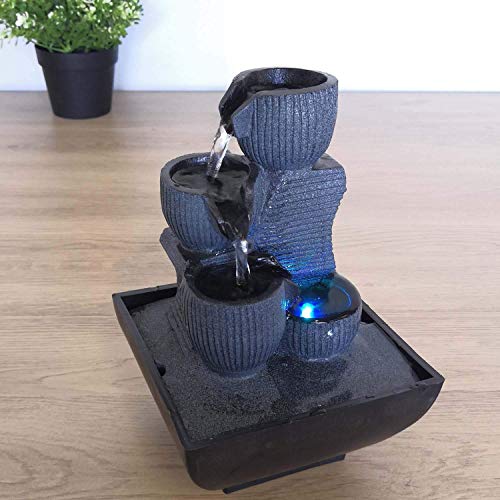 Zen Light Kini - Fuente de Interior con Bomba e iluminación LED, Resina, tamaño único