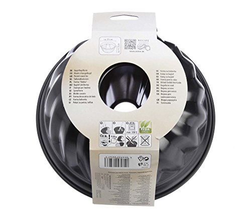 Zenker Black Metallic Molde Bundt. Acero con revestimiento antiadherente Teflon. Ø25x11,5cm. Negro