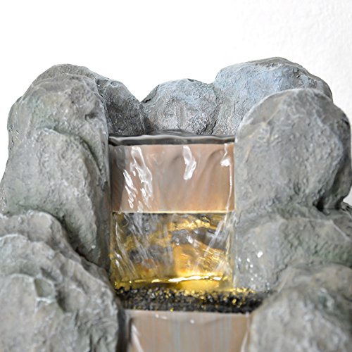 Zen'Light Rocky Fuente de Interior, Resina, Gris, 24 x 21 x 34 cm