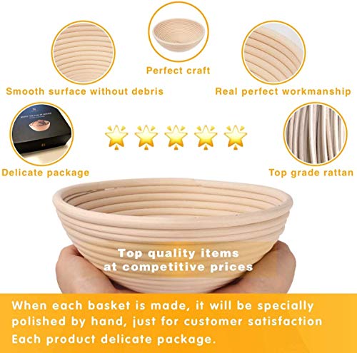 ZesNice Cesta de Pruebas Redonda Herramientas para Hornear - Cuenco para Masas, Bolsa de Pan 22 x 8,5 cm