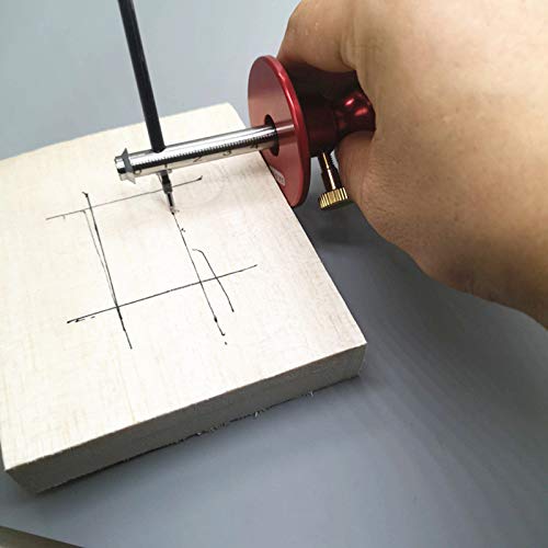 Zidao Marcado Rueda de calibración, Madera Scribe mortaja Herramienta Cuchillo para Rueda de Madera de Color Rojo Marca de medición de medidores,A