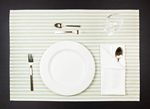 ZOLLNER Set de 5 paños de Cocina a Rayas Verdes, algodón, 50x70 cm