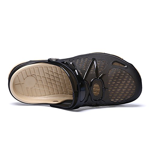 Zuecos Hombre Playa Piscina Sanitarios Enfermera Goma Verano Zapatillas de Trabajo Sandalias Negro Azul Amarillo 40-45 Negro 42