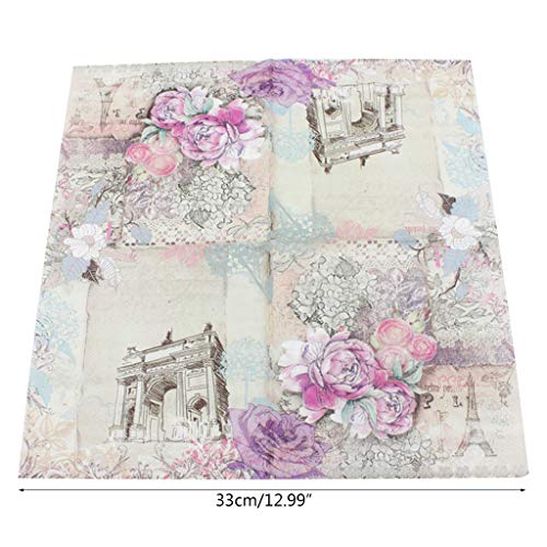 ZUIMEI 20 servilletas de papel desechables con diseño de flores