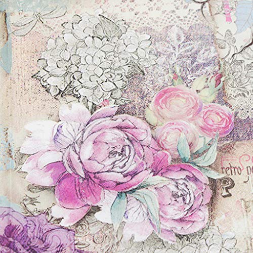 ZUIMEI 20 servilletas de papel desechables con diseño de flores