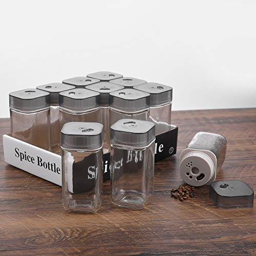 Zuvo 12 botellas independientes con tapas y cocteleras. Recipientes vacíos para botellas de especias con tapas.