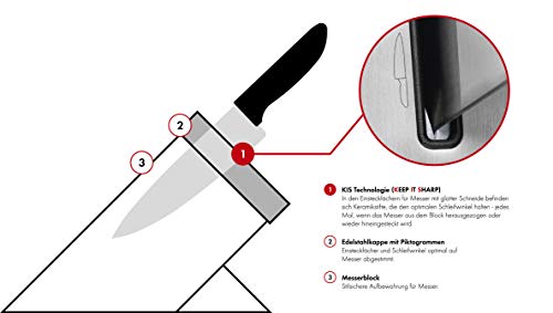Zwilling Gourmet-Juego Soporte para Cuchillos (7 Piezas), Color Negro, Madera