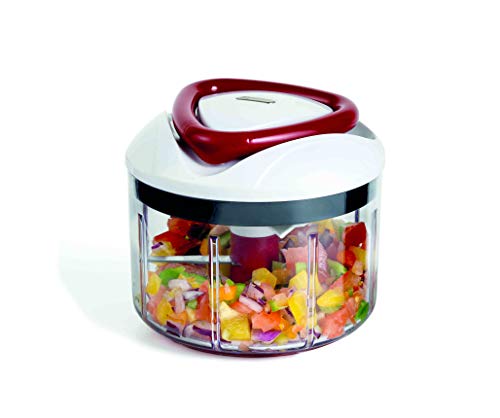 Zyliss ZC E910015 Easy Pull Procesador de Alimentos, Plástico y ABS, Blanco y Rojo, 14 cm