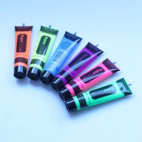 - 6pcs Body Art Pintura pigmento fluorescente de neón Festival Fiesta de Halloween cosplay DOISLL