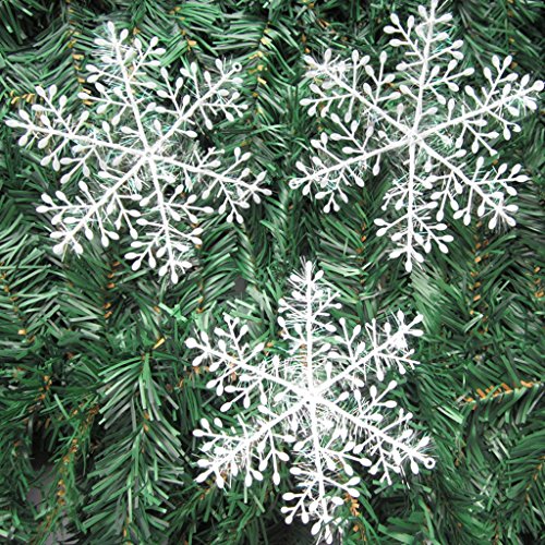 -Adornos para árbol de navidad, con forma de copo de nieve, 6 cm (60 unidades)