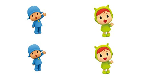 0888, Pack 4 Siluetas 30 cms Pocoyo y Nina, para Decoracion de Fiestas y cumpleaños