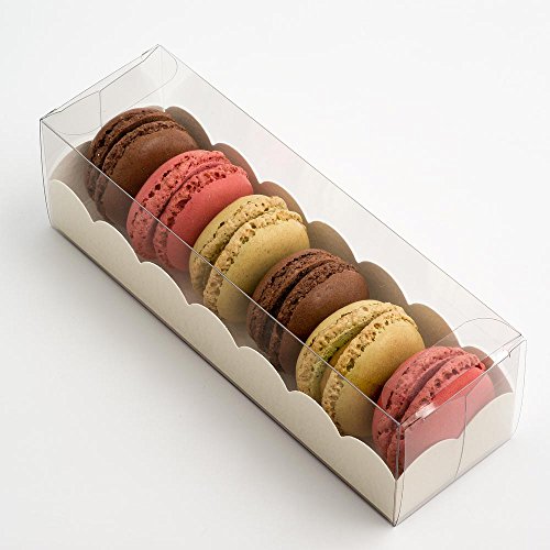 10 cajas para macarons con accesorio blanco antiguo de 160 x 50 x 50 mm