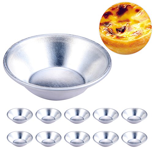 10 piezas de pastel estilo pastel huevo tarta pasta de NATA para horno redonda de hojalata 10 piezas como se muestra en la imagen