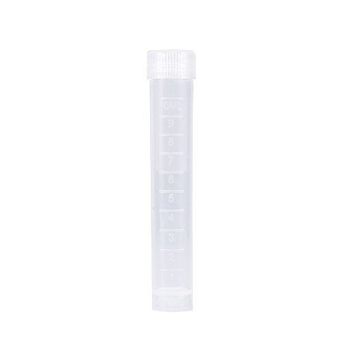 10 unidades 10ML Tubos de Prueba Plásticos Tubos de Ensayo Congelados Tubo con Marcas Graduadas Tapón de Rosca para Laboratorio