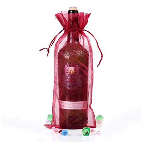 10 x Organza de Botellas de Vino Bolsas de Regalo para Bodas Actual Partido Suministros- Vino
