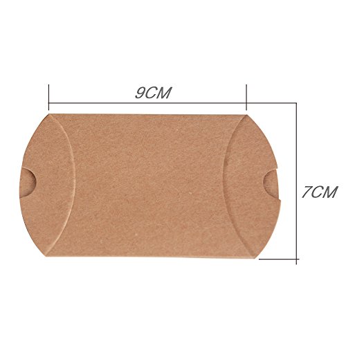 100 × Cajas, Papel Kraft, para Guardar Bombones, Galletas Pequeñas Detalle Regalo Recuerdo Favor Decoración para Invitados de Boda, Fiesta, Comunión, Bautizo, Graduación etc. (Marrón)