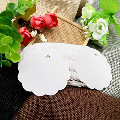 100 Etiquetas de Papel Kraft,Etiquetas de Regalo,Equipaje Etiquetas de las etiquetas de Boda con 30 Metros de Cuerda de Yute para decorar regalos(6x6cm)