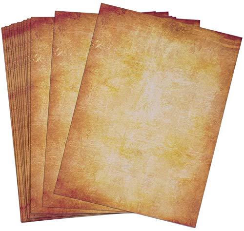 100 Hojas de Papel Antiguo Carta Pergamino Vintage DIN A4 (B)