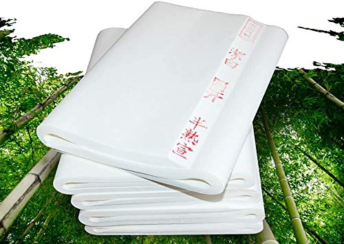 100 hojas Papel de arroz imprimible, de caligrafía china cepillo escritura papel tinta, papel de dibujo para pintar,semi-tratado (papel Xuan) para caligrafía y pintura, A3 (297 mm x 420 mm)