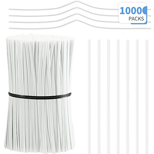 1000 Piezas Tiras de Puente de Nariz Reutilizables Lazos de Torsión Precintos de Alambre Forrado de Plásticopara Bolsa de Celofán Dulces Pan Fiesta Cake Pops, 3,9 Pulgadas de Largo (Blanco)