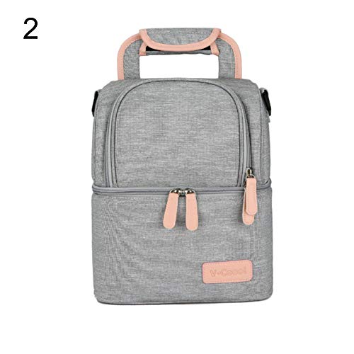 1000ml Bebé Leche de Pecho Enfriador Doble Capa Picnic Almacenamiento de Alimentos Mochila Bolsa de Asas Gris