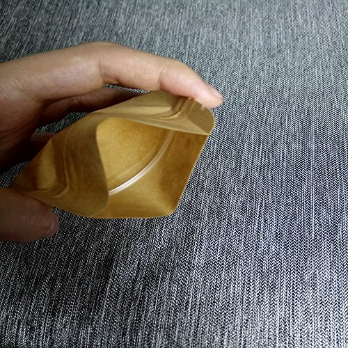 100pcs 9 * 14cm Bolsitas Papel Kraft Ventana con Cierre Marrón Pequeñas Estraza Bolsas Papel Zip Alimentos Biodegradables para Semilla Regalo Joyería Caramelos (9 * 14CM)