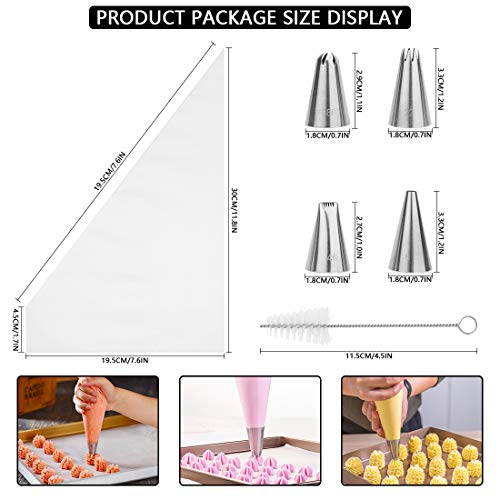 100pcs Bolsas de Pastelería Mangas, Mangas Pasteleras Desechables DIY Decoración de Pasteles Herramientas para Hornear Bizcocho, Galleta, Cupcake y Hojaldre