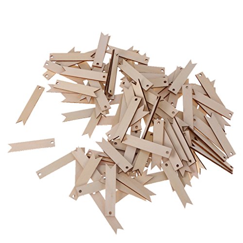 100pcs Decoración Colgante De Madera Natural Etiquetas Accesorios de Arte DIY