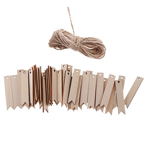 100pcs Decoración Colgante De Madera Natural Etiquetas Accesorios de Arte DIY