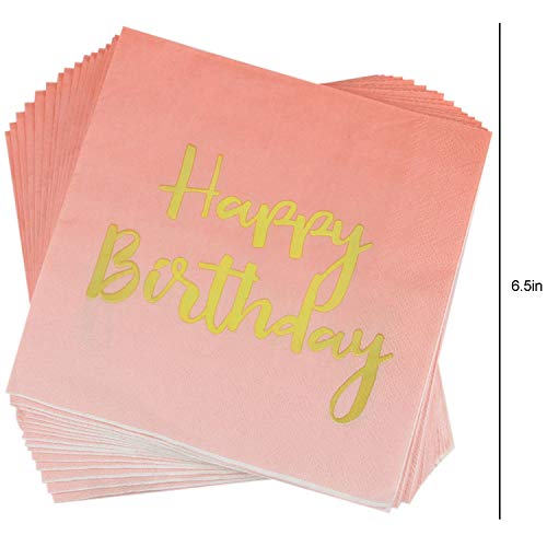 102 Piezas Color Rosa y Dorado para Celebración de Cumpleaños Infantil – Artículos de Fiesta Desechables de Cartón - Vasos, Platos, Mantel, Servilletas y más – Accesorios de Vajilla y Decoración