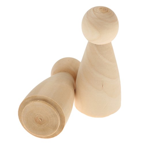 10pcs macho novio claro blanco clavija muñecas Primeros de la torta de boda Figuras de madera - 3, 6mm