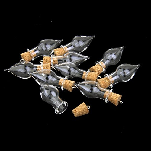 10pcs Mini Botellas Deriva Vidrio Corcho Forma Lágrima Bricolaje Decoración Transparente