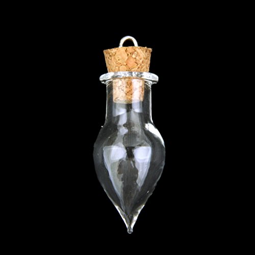 10pcs Mini Botellas Deriva Vidrio Corcho Forma Lágrima Bricolaje Decoración Transparente
