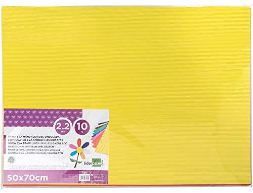 10un GOMA EVA ONDULADA LIDERPAPEL 50X70CM 2,2MM DE ESPESSURA