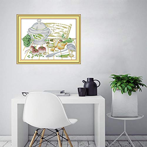11CT tela bordada punto de cruz tabla vegetal costura manual muebles tela pintura decorativa 40¡Á50cm