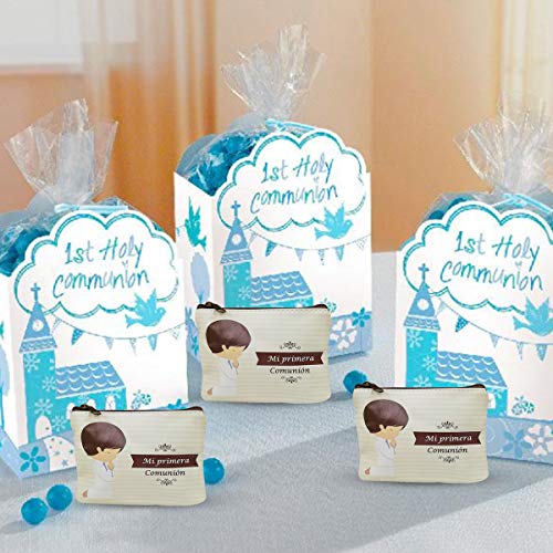 12 monederos de comunion niño,monederos Infantiles,Ideal Detalles comunion para Invitados niños-Cuadrado