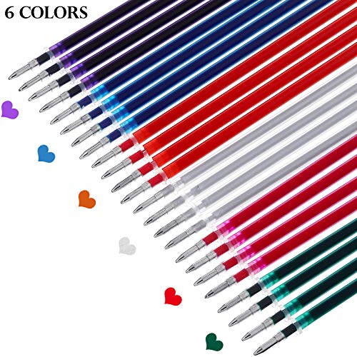12 Piezas de Bolígrafos de Borrado por Calor Rotuladores de Tela Plumas Borrables por Calor con 36 Piezas de Repuestos de Tela Borrables por Calor para Costura y Confección de Acolchados, 6 Colores