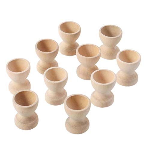 12pcs Sostenedor De Madera Huevera Soportes Muestra Inacabados En De Madera DIY De Huevo para La Decoración De Pascua De Bricolaje