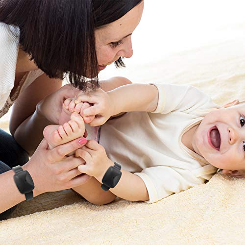 14 Dispensadores de Mano de Muñequera de Niños Adultos Pulsera Recargable de Silicona Portátil Suministros de Limpieza Líquidos Portátiles con 14 Botellas de Pico Recargable (Negro)