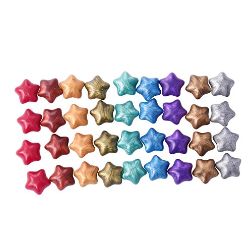 140 Piezas Granos de Cera de Sellado Lacre en Forma de Estrella con 1 Pieza de Cuchara de Fundición de Cera y 2 Piezas de Velas, 9 Colores