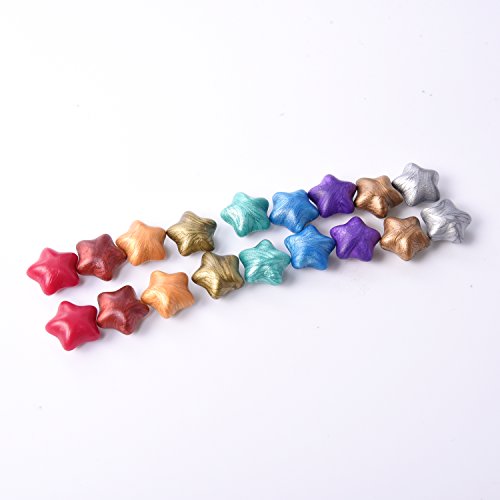 140 Piezas Granos de Cera de Sellado Lacre en Forma de Estrella con 1 Pieza de Cuchara de Fundición de Cera y 2 Piezas de Velas, 9 Colores